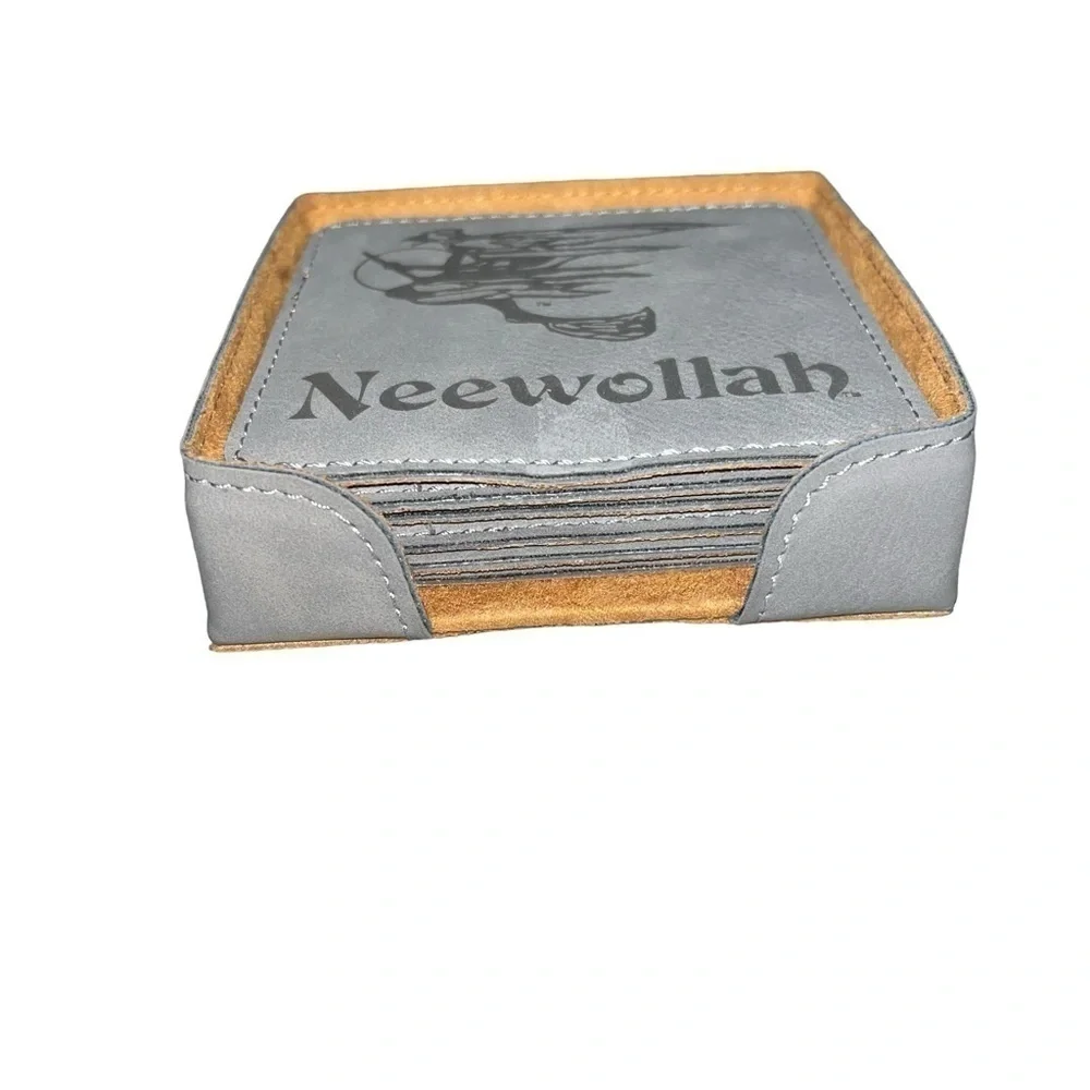 Neewollah Leather Coasters 6 Count